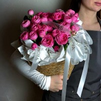 Корзина кустовых роз 01638