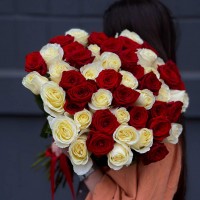 Букет из 51 розы Бирюза Симпл 01758