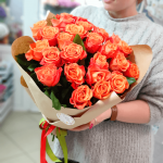 Букет из 25 оранжевых роз Passione