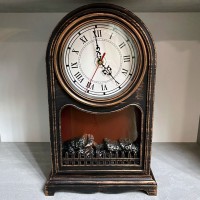 Игрушка новогодняя Камин-часы